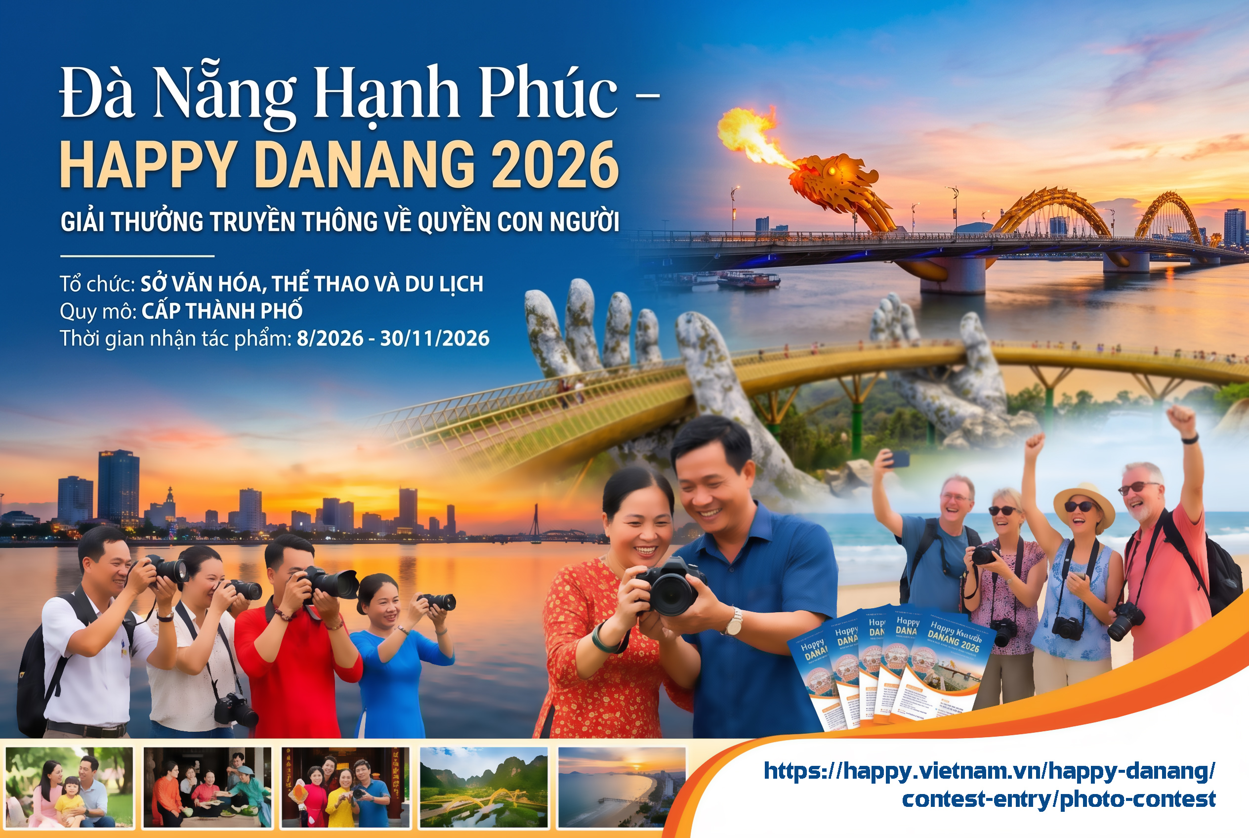 Cuộc thi ảnh giải thưởng truyền thông về quyền con người “Đà Nẵng hạnh phúc - Happy Danang 2026”; hạn cuối nhận ảnh 30/11/2026